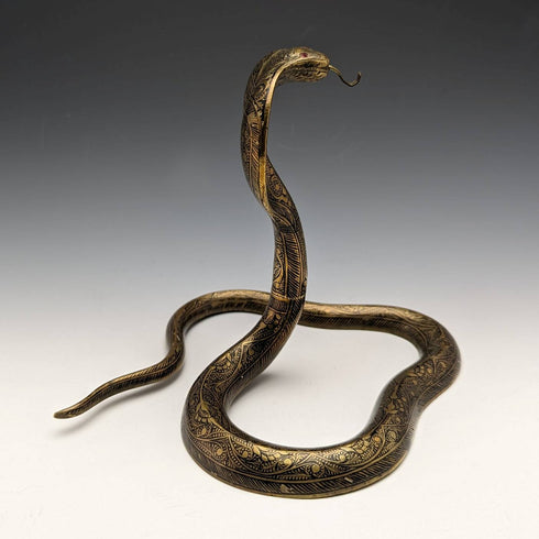 アンティーク コブラ型 真鍮製 懐中時計ホルダー ディスプレイスタンド 高さ15cm